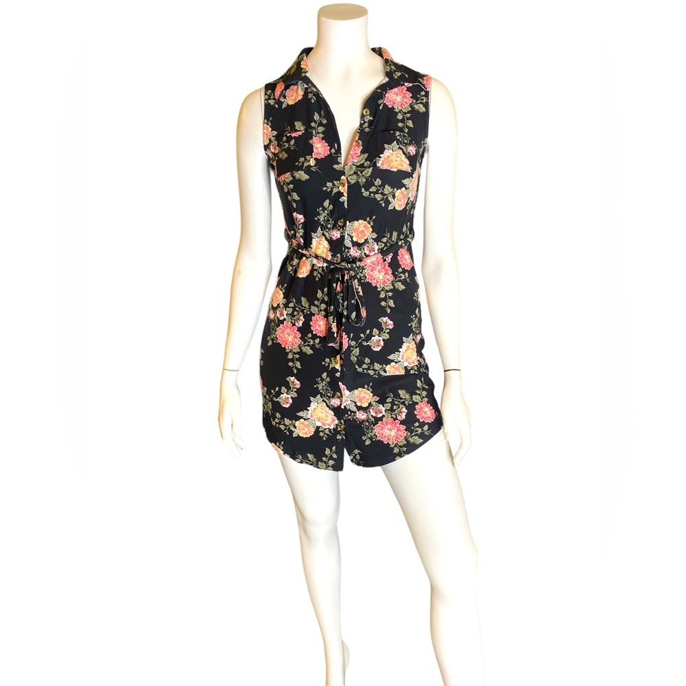 No boundaries button down mini dress XS